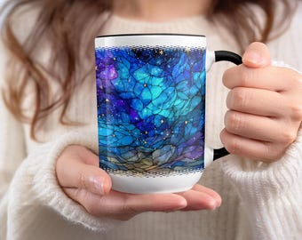 Sternenbecher: Glasdesign, Blau, 15 Unzen, Distressed Finish
