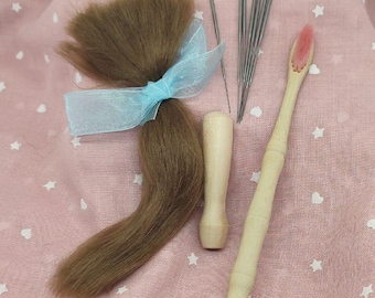 Chestnut rooting set for reborn babies