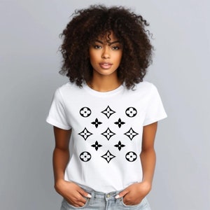 T-shirt de luxe, T-shirt de créateur, T-shirt graphique, Impression monogramme