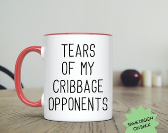 Caneca "Lágrimas dos Meus Oponentes no Cribbage", Caneca de Café Divertida
