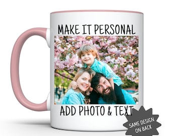 Mug photo personnalisé, Mug texte personnalisé, Céramique aux couleurs vives