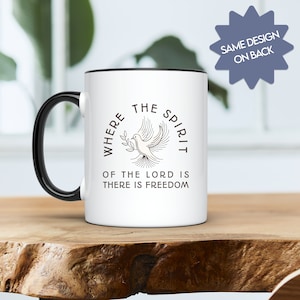 Waar de Geest van de Heer is, is vrijheid mok, Jezus mok, God mok, gelovige, christelijke mok, aanbiddingslied mok