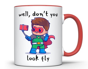 Cute Superhero Kids Mug, "Well Don't You Look Fly", Gift
