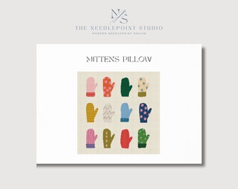 Mittens Pillow Needlepoint Chart | Digital Needlepoint Pattern PDF