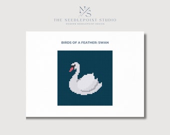 Birds of a Feather: Swan | Digital Needlepoint Pattern PDF