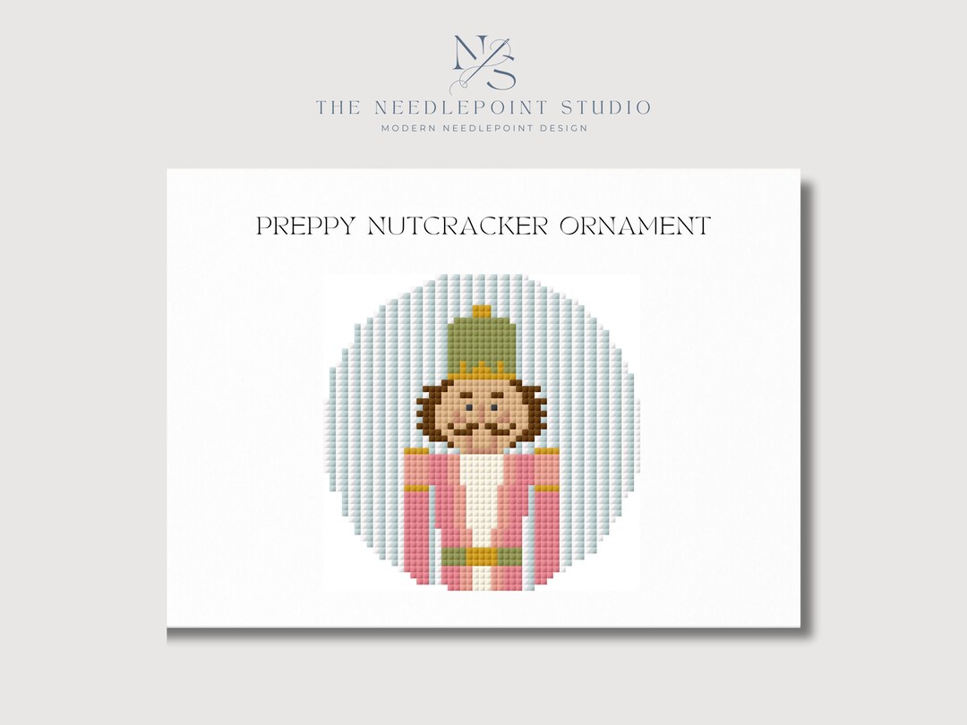 Preppy Nutcracker Ornament Digital Needlepoint Pattern PDF - Etsy