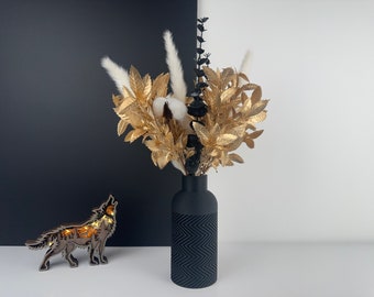 Vase "Arès" Matt Black -unique gift -perfect for dried flowers -Unique gift -Birthday gift -Design -Boho home decor -Design