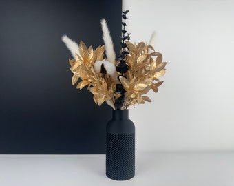 "Arès" Matte Black Vase - unique gift - perfect for dried flowers - Unique gift - Birthday gift - Design -Boho home decor - Design