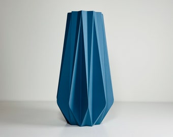 Vase Bleu Origami design, Home Décor, Cadeau Pour Elle, Décoration D'Intérieur, Design, fleur, fait main, valentin, fêtes des mères