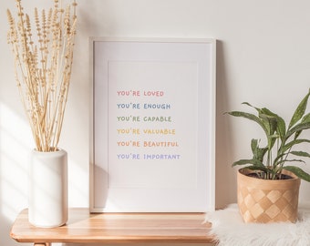 Affirmationen für Kinder, Klassenzimmer Poster, Ich bin Affirmationen, Spielzimmer Poster, Affirmationen Poster, Homeschool Decor