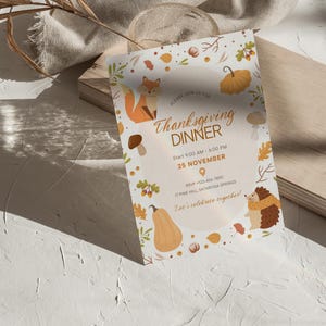 Editable Friendsgiving Thanksgiving Party Digital Invitation, Potluck Invite, Friendsgiving Dinner Invitation, Fall Dinner Party Invite