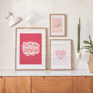 Conjunto de 3 impresiones de San Valentín, linda decoración de San Valentín, carta de San Valentín imprimible, ideas de regalos para novias, regalos significativos de San Valentín