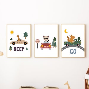Set of 3 Baby Animals, Woodland Animals Set, Woodland Nursery Prints, Woodland Nursery Decor, Gender Neutral Set of 3