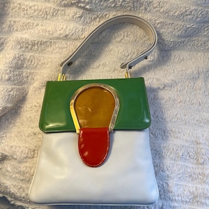 Bolso de hombro vintage con solapa tricolor, de Varon