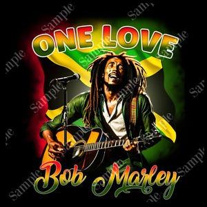 Bob Marley One Love PNG: Rastafari Design (digitale download)