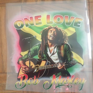 Bob Marley dtf Transfer, One Love dtf Transfer, Bob Marley Transfer, Bügelfolie, Bob Marley Shirt, bügelfertiges Transferfolie,