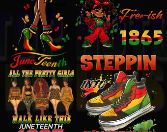 Juneteenth SVG Bundle: African Flag, Pretty Girls PNG (Digital Download)