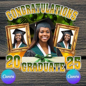 Canva Graduation template senior 2025 template, canva template graduation bundle 2025 graduation template 2025 class of 2025 Canva design