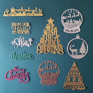 Christmas die cuts made from high quality foil cardstock, 10 pieces