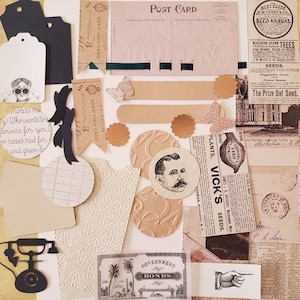 Vintage theme set for scrapbooking, card making, junk journaling