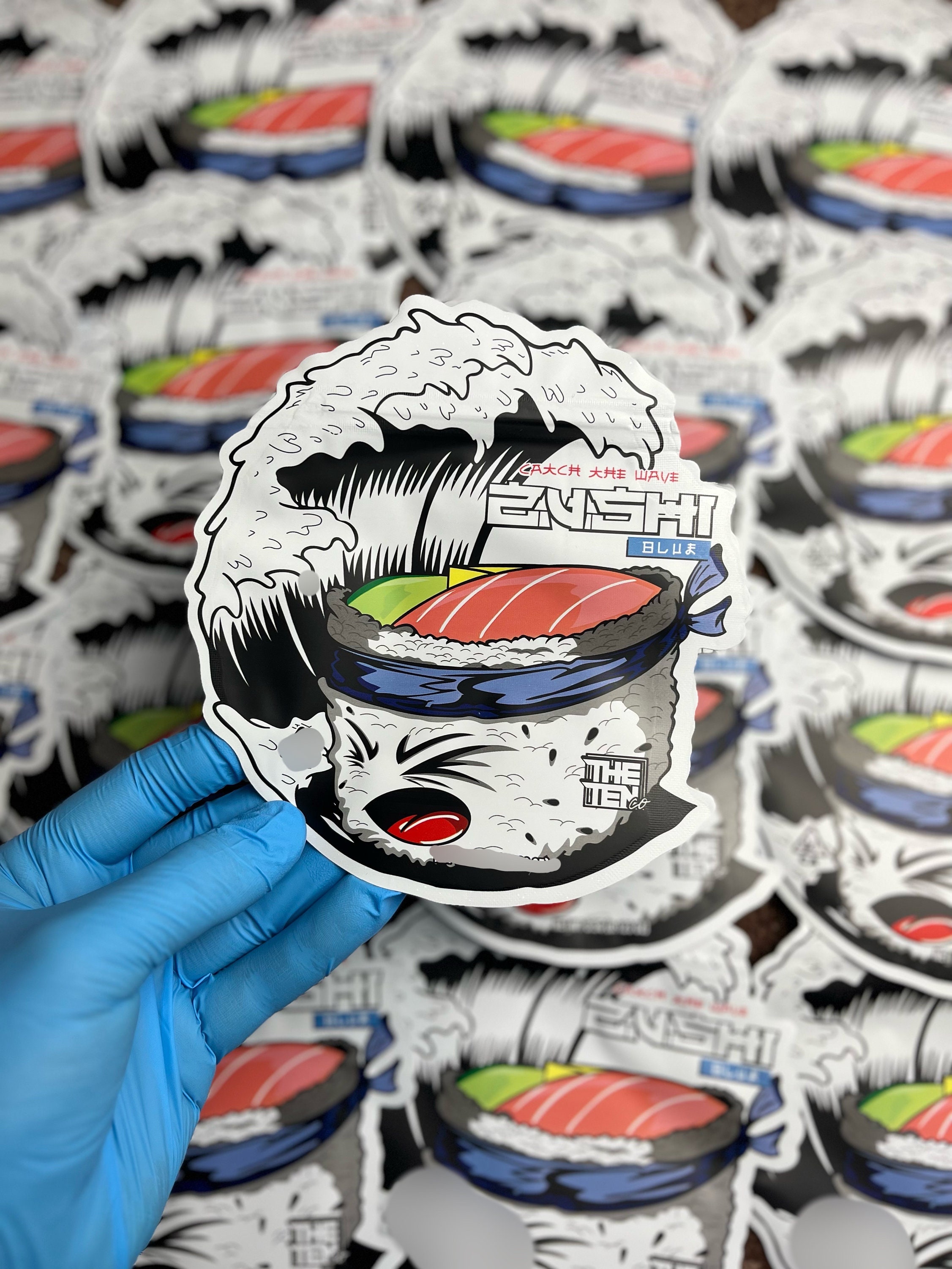 10x Blue Zushi Californian Plastic Packaging Empty Myler Bags Food