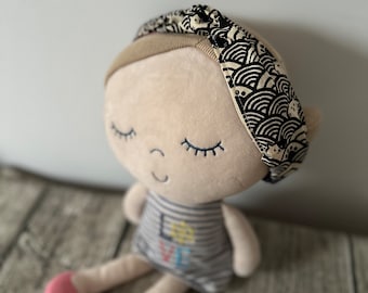 Handmade Japanese Cotton Headband, Boho Hair Accessory, Comfortable Elastic Band