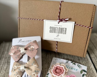 Coffret cadeau d’accessoires pour cheveux uniques faits à la main, idées cadeaux pour bébé, enfants et adultes, idée de cadeau d’anniversaire