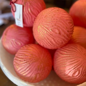 Set of Pink & Gold Ornaments – Vintage Glam Holiday Decor