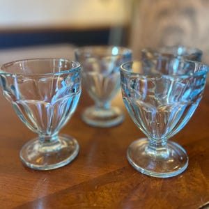 set of 4 vintage ice blue dessert cups