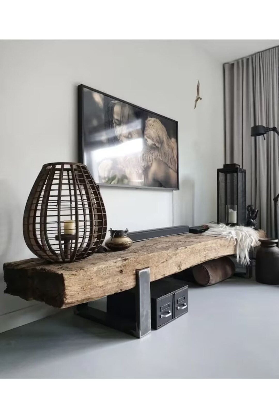 Live Edge Tv Stand. Solid Wood Tv Stand. Wood Tv Console. Tv Etsy