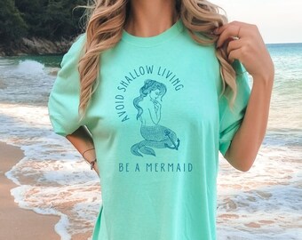 Zeemeermintop Mermaidcore Oceaan geïnspireerde stijl Mermaid Core Mermaidcore-kleding Kokosnoot meisjesshirt Beachy shirts Kokosnoot meisjeskleding
