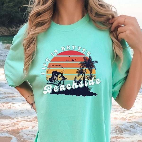 Coconut Girl Shirt Sunset Shirt Ocean Beach Shirt Ocean Inspired Style Beachy Shirts Coconut Girl Clothes Coconut Girl Retro Sunset Shirt