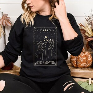 Empatia moletom tarô cartão camisa witchy roupas whimsigoth camisa whimsigoth roupas witchcore dark academia witchy coisas camisa espiritual