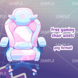 Pode incluir: Uma cadeira de jogo rosa e azul com um encosto de cabe&ccedil;a em forma de estrela e um travesseiro macio. A cadeira tem uma base preta com rodas e est&aacute; sobre um fundo roxo e rosa.