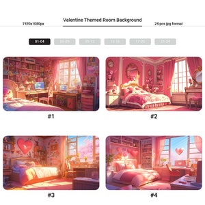 24 Valentine Themed Room Background Asset, BGM Background, Music Background, Vtuber Background, Room Background, Vtuber Asset