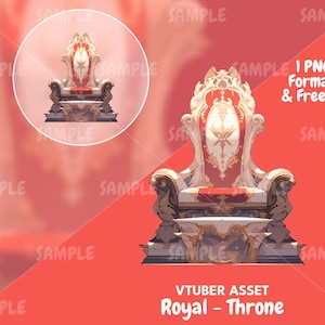 Royal - Throne, Gaming Chair, VTuber Background, VTuber Asset, Vtuber Decoration, Vtuber Throne