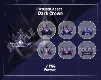 Recurso de VTuber de Dark Crown: Decoración de streaming (PNG)