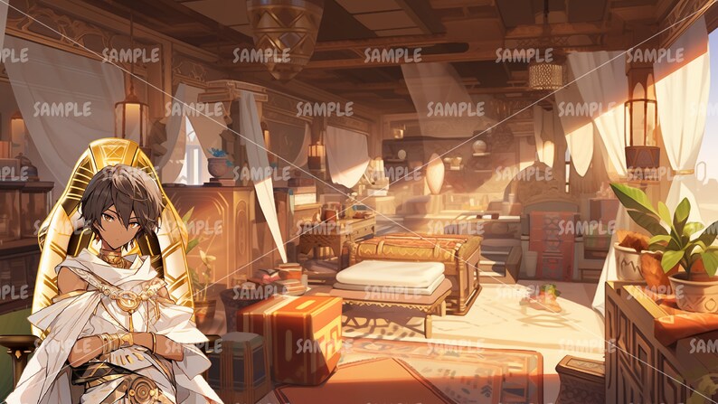 Pode incluir: Uma pessoa jovem com cabelo castanho e pele morena senta-se em um trono dourado em um quarto com uma luz quente e dourada. O quarto &eacute; decorado com uma mistura de m&oacute;veis tradicionais e modernos, incluindo uma cama grande com len&ccedil;&oacute;is brancos, uma mesa de madeira com livros e uma planta em vaso. A pessoa est&aacute; vestindo uma t&uacute;nica branca com detalhes dourados e tem os bra&ccedil;os cruzados.