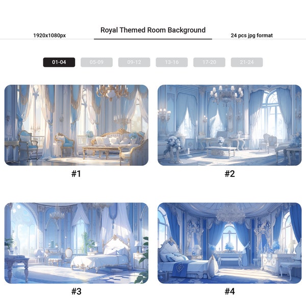 24 Royal Themed Room Background Asset, BGM Background, Music Background, Vtuber Background, Room Background, Vtuber Asset