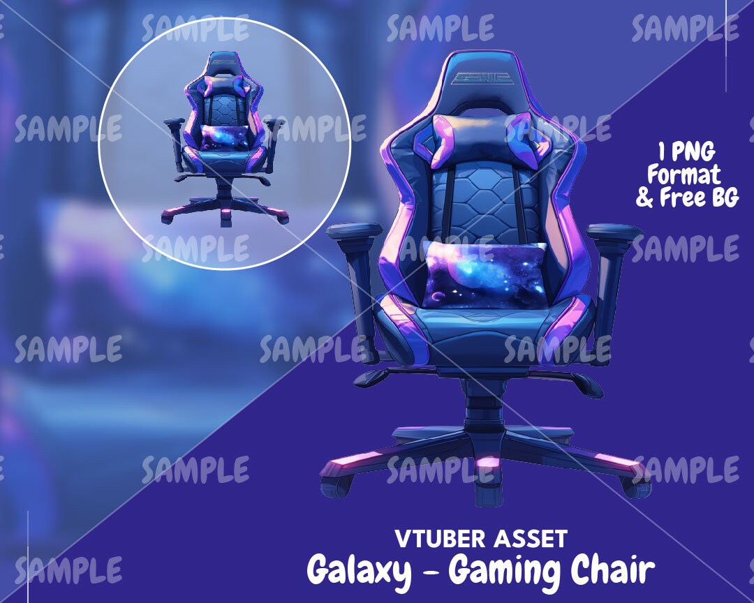 Galaxy Themed Gaming Chair Vtuber Background Vtuber Asset Vtuber Decorationc Etsy Canada