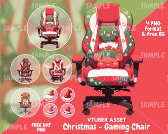 Fotel gamingowy na Boże Narodzenie PNG: VTuber Kawaii Asset