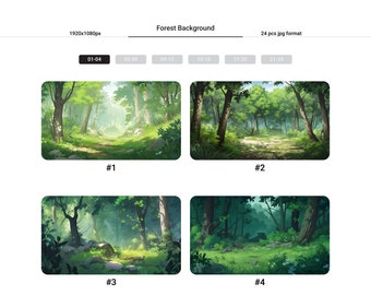 森のVtuber背景24選：AI生成BGMアセット（1920x1080 JPG）