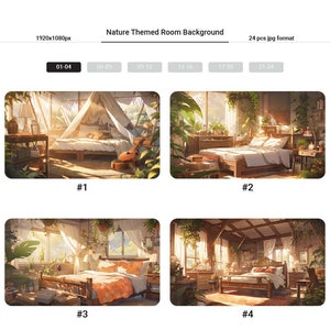 24 Nature Room Themed Background Asset, BGM Background, Music Background, Vtuber Background, Room Background, Vtuber Asset