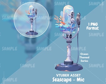 Seascape - Ocean Mic Series, VTuber Mic, VTuber Asset, Vtuber Decoration