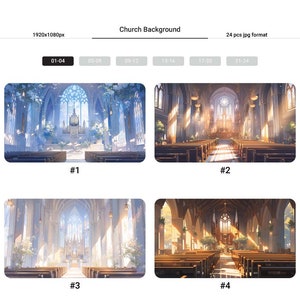 24 Church Themed Background Asset, BGM Background, Music Background, Vtuber Background, Room Background, Vtuber Asset