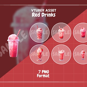 Red Drinks Asset, VTuber Accessories, VTuber Stream, VTuber Asset, VTuber Decoration