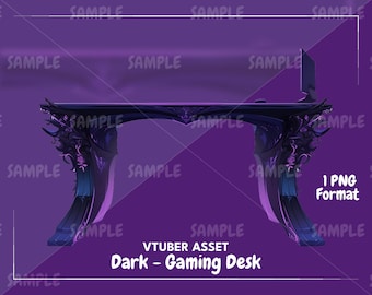 Dark - Gaming Desk Series, VTuber Desk, VTuber Asset, Vtuber Decoration