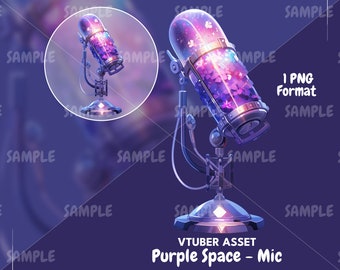Micrófono VTuber Purple Space (PNG)
