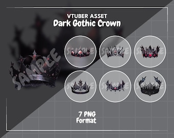 Dark Gothic Crown Asset, VTuber Accessories, VTuber Stream, VTuber Asset, VTuber Decoration