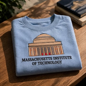MIT Dome besticktes Sweatshirt, MIT Rundhalsausschnitt, minimalistisches Universitäts-Shirt